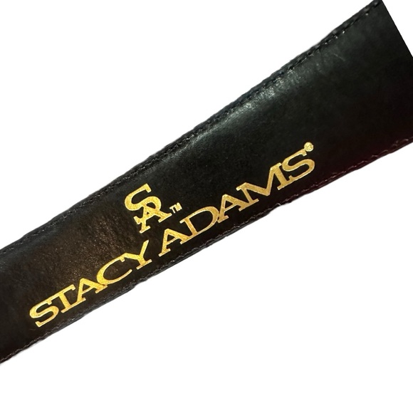 Stacy Adams Alligator Embossed Indigo Blue Leather Belt w/ Logo Buckle (Sz. 32) - Picture 5 of 10